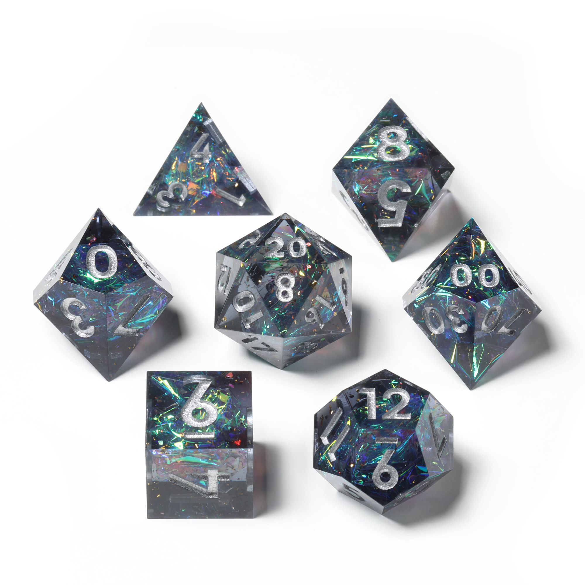 Игральные кости DND ручной работы из смолы набор игральных костей DND с острыми краями для TTRPG Подземелья и Драконы настольная ролевая игра
