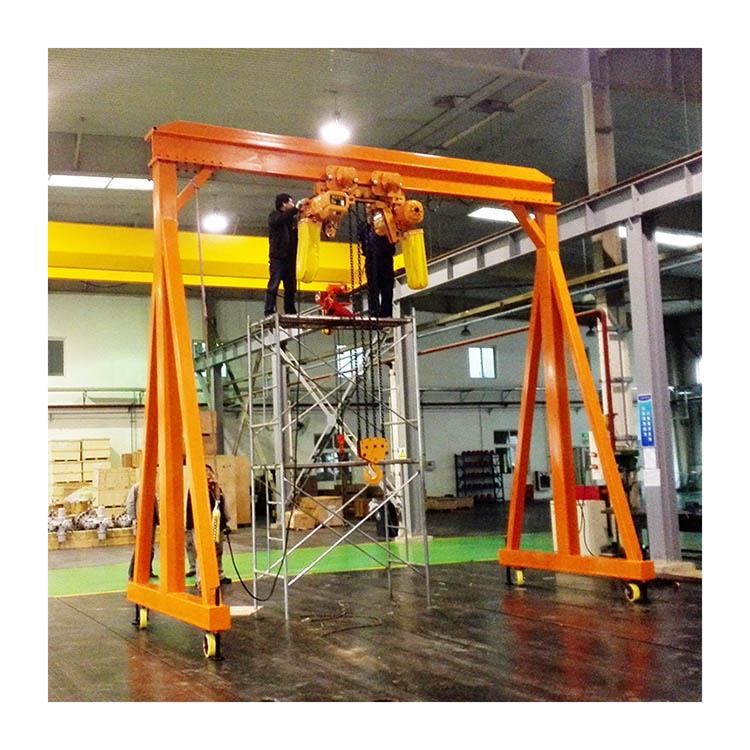 China small mobile crane with hoist one 2 3 5 10 ton capacity portable gantry crane with loading working capacity 15t 20ton