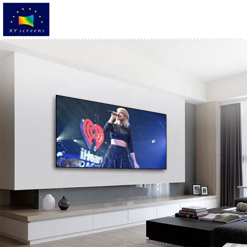 XYscreens UST с проектором ALR CLR PET Crystal, 110 дюймов, домашний кинотеатр, гостиная, 4K, 3D HD телевизор, тонкая алюминиевая фиксированная рамка