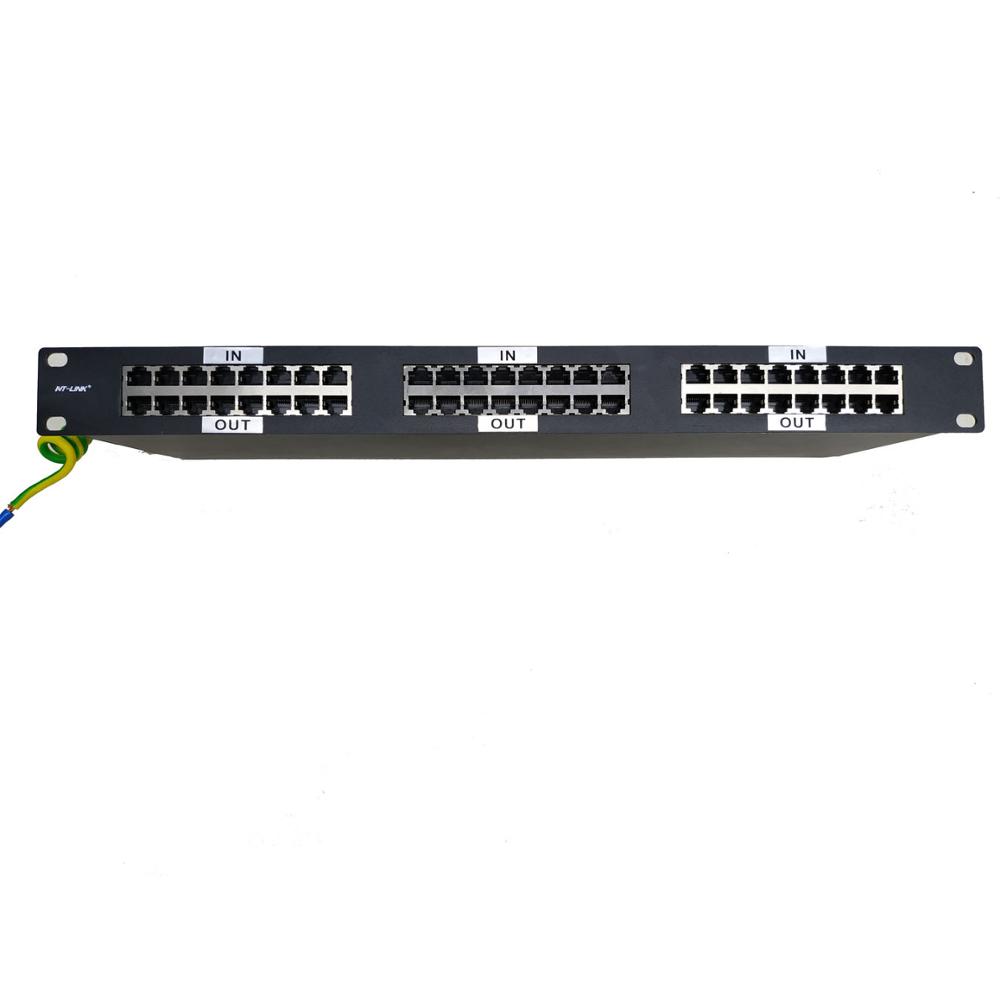 Патч-панель Ethernet 24 порта Cat6 с защитой от перенапряжения SPD