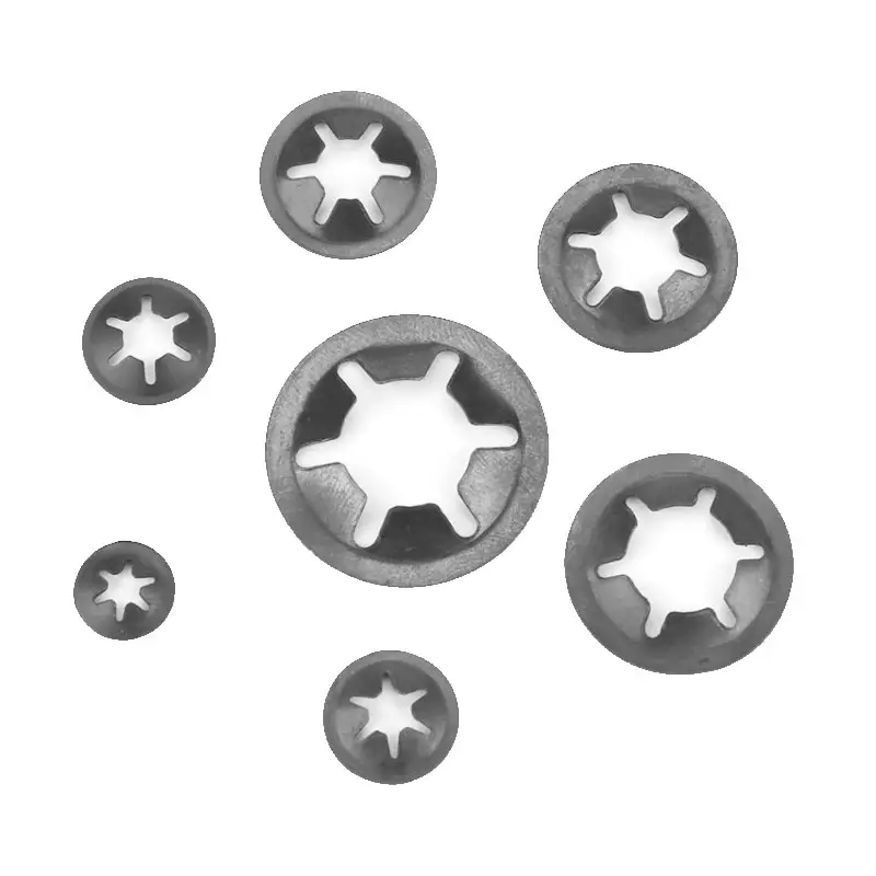 OEM ODM Cheap Metal Starlock Clamping Washer Star Push-On Retaining Locking Washer Clip Lock Clamp Starlock Washers
