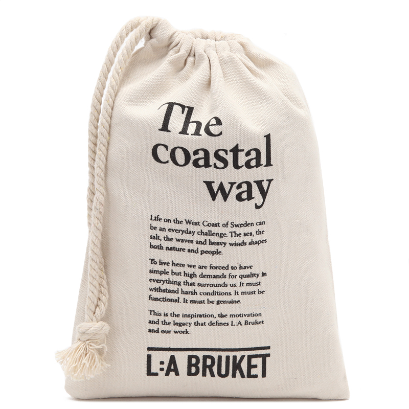 Small size customized cotton drawstring bag with logo printing has single cotton string