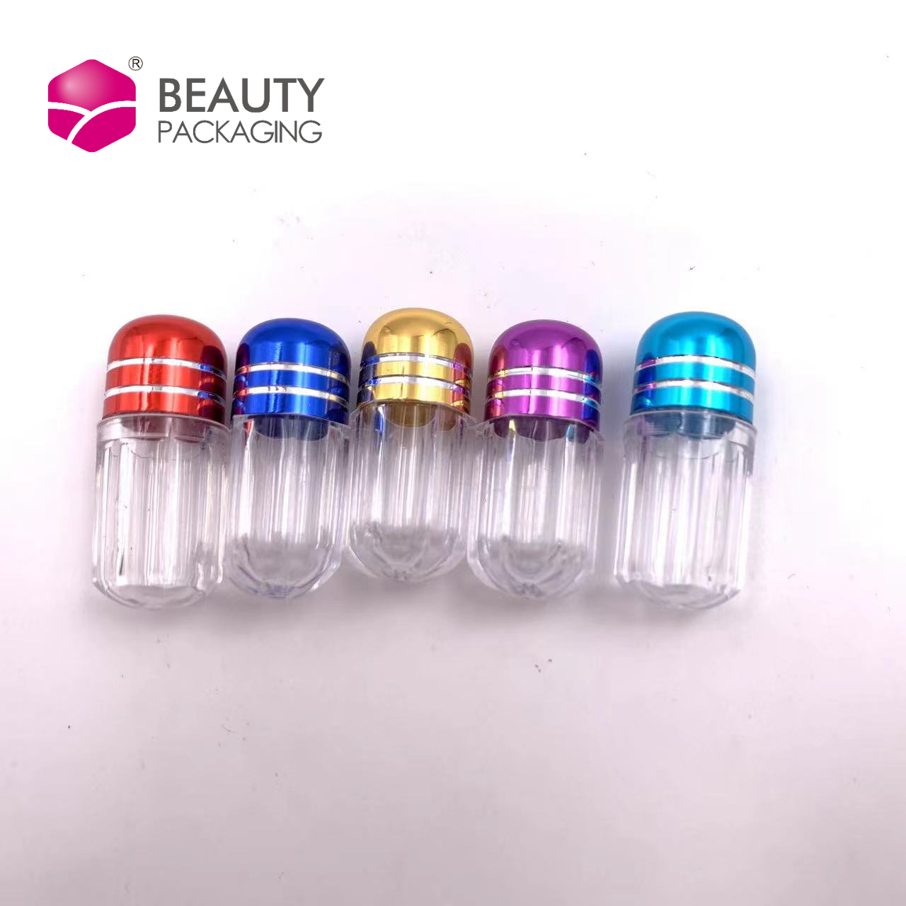 Empty 2g Mini PS Container Plastic Empty Capsule Bottle Packaging Vial With Colored Aluminum Cap