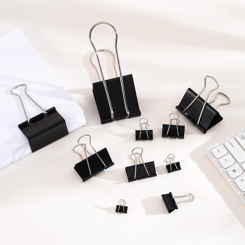 Office Supplies Black Metal Folder School Stationery Paper Document Grip Clamps Binder Clips Multiple Specifications