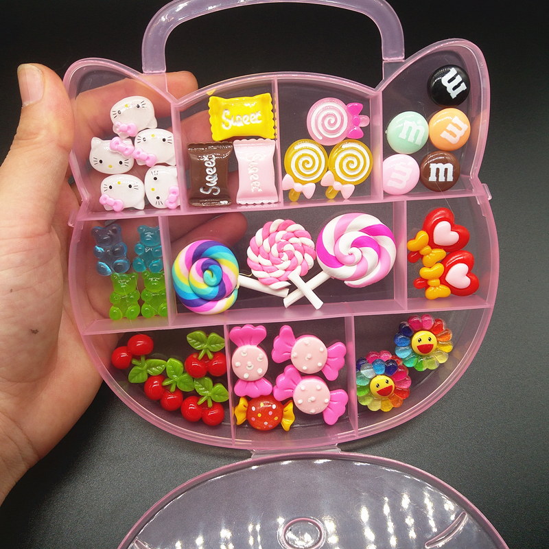 Hot sells nails charm decoration 3d nail art decoration sets Kawaii Candy Sweet nail charms resin