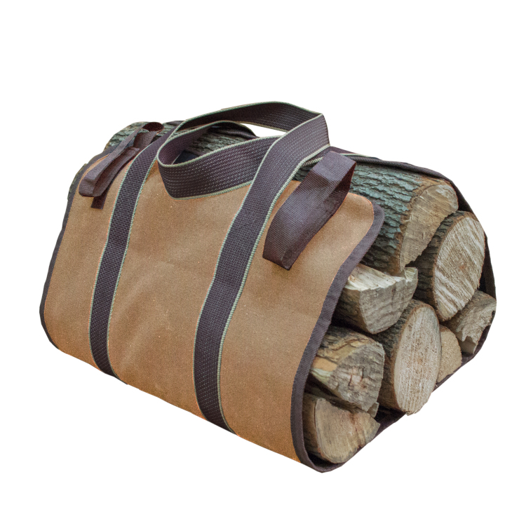 Canvas Firewood Log Carrier Bag for Outdoor and Fireplace