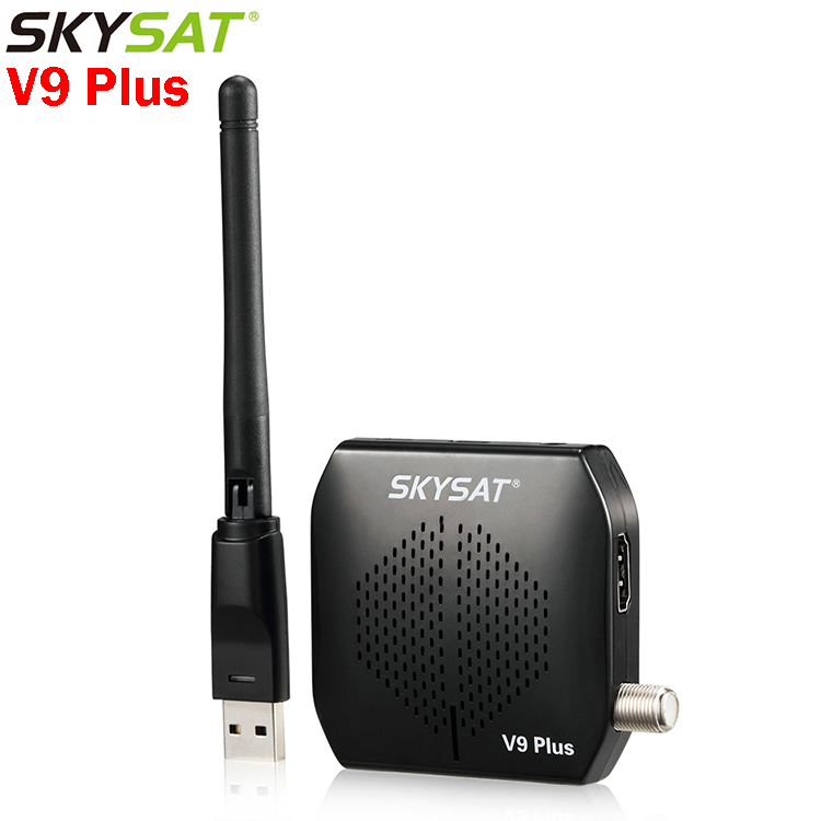 Горячая распродажа! CCCam приемник DVB-2 SKYSAT V9 плюс Поддержка USB WiFi Powervu Newcamd Мини HD спутниковый ТВ-приемник