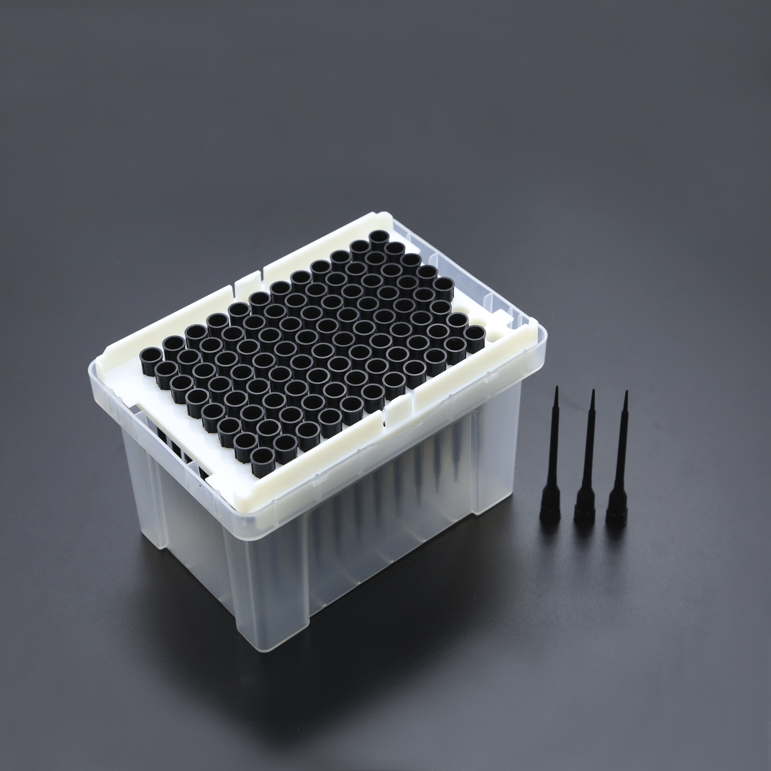 Laboratory Plastic Consumables with Micron Level PE Filter 50ul Conductive Pipette Tip
