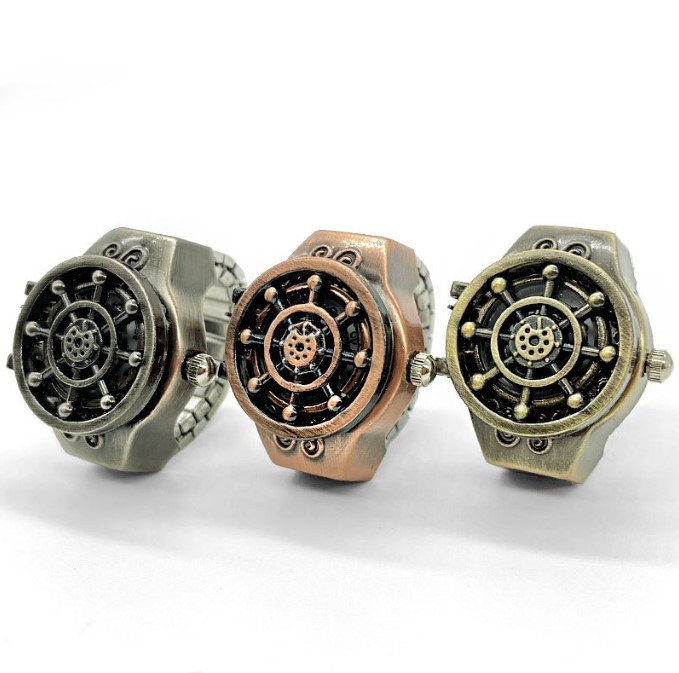 Hot Sale New Flip Watch Creativity Fashion Retro Mini Finger Quartz Ring Watch