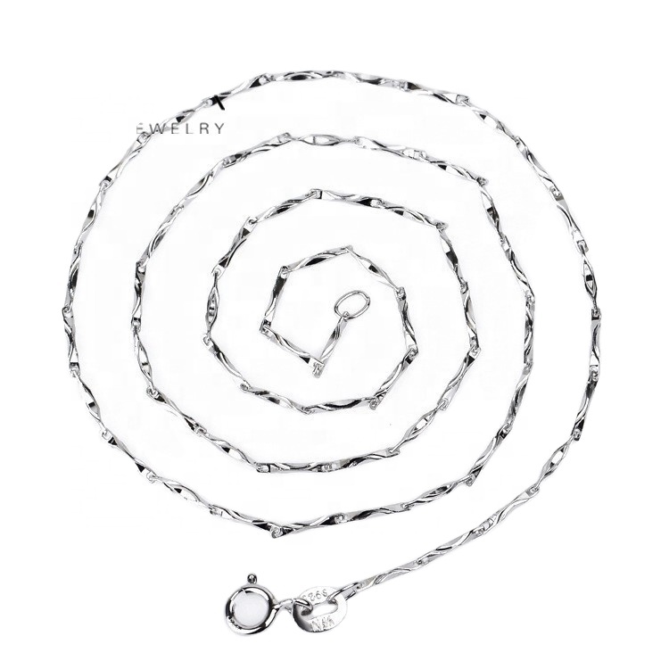 DTINA SY4 925 Silver Chain Ingot Shape Chain 925 Silver Necklace 925 Silver Pendant Looks