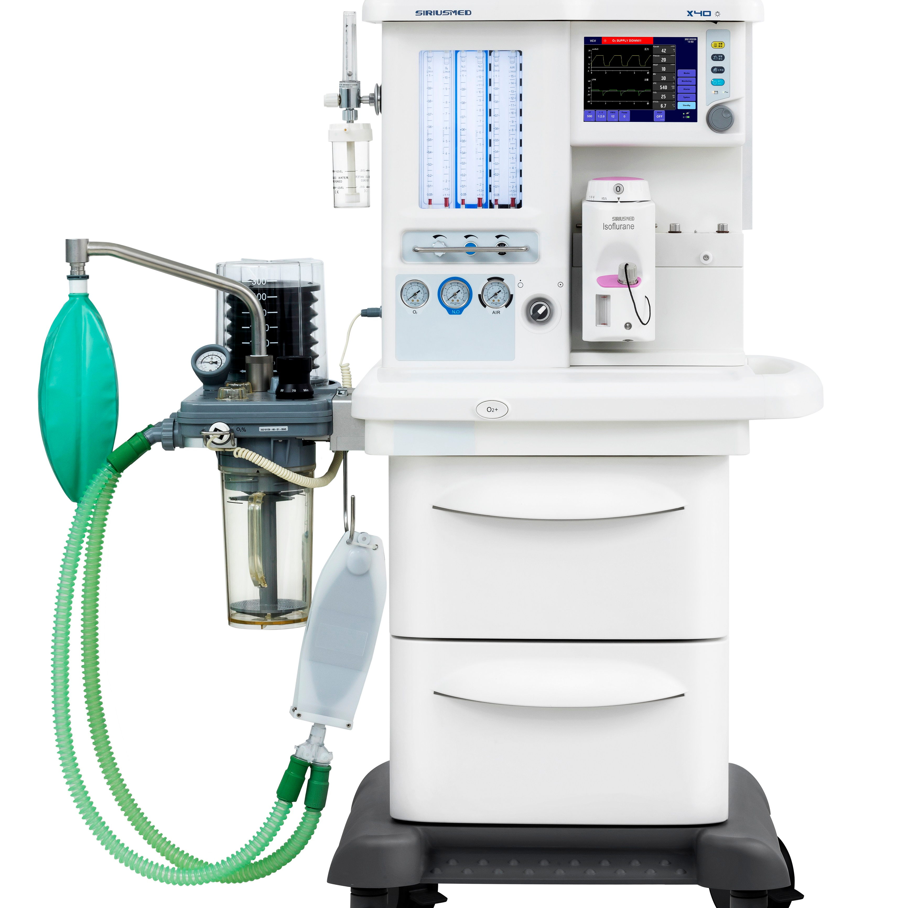 gas general anesthesia machine with built in ventilator SIRIUSMED X40