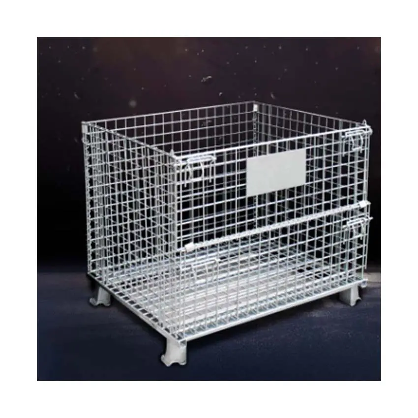 Storage Manufacturer Heavy Duty Folding Steel Galvanized Open Top Wire Shipping Container For Logistic