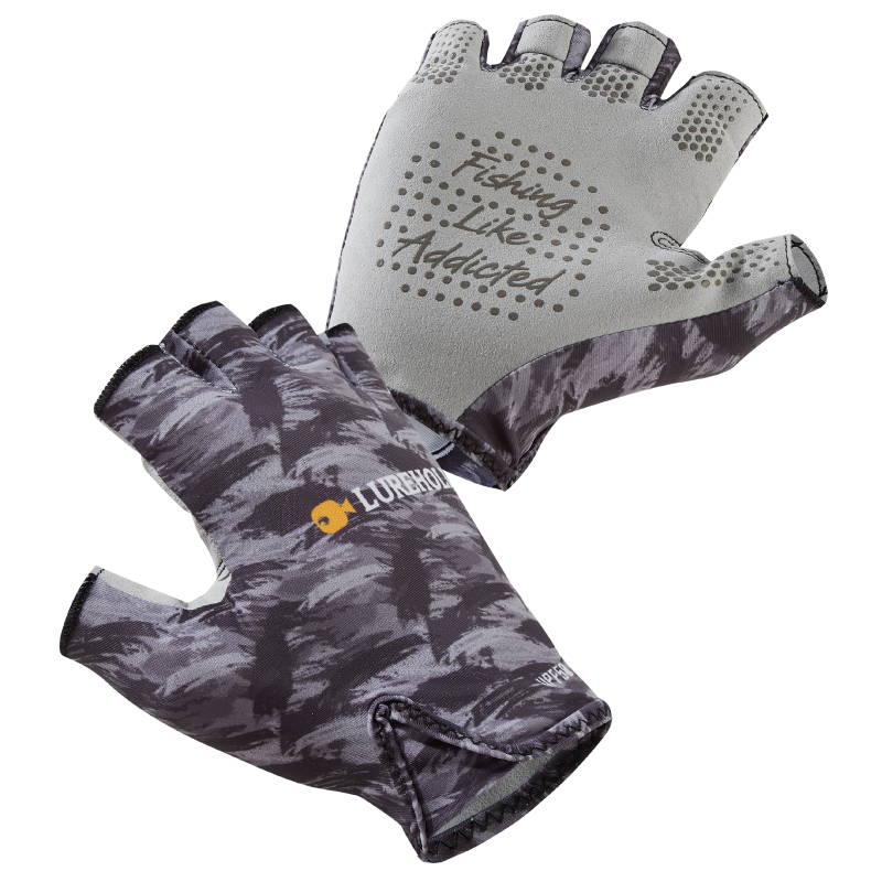 Factory Direct Wholesale Custom Made Dark Grey Fishing Gloves