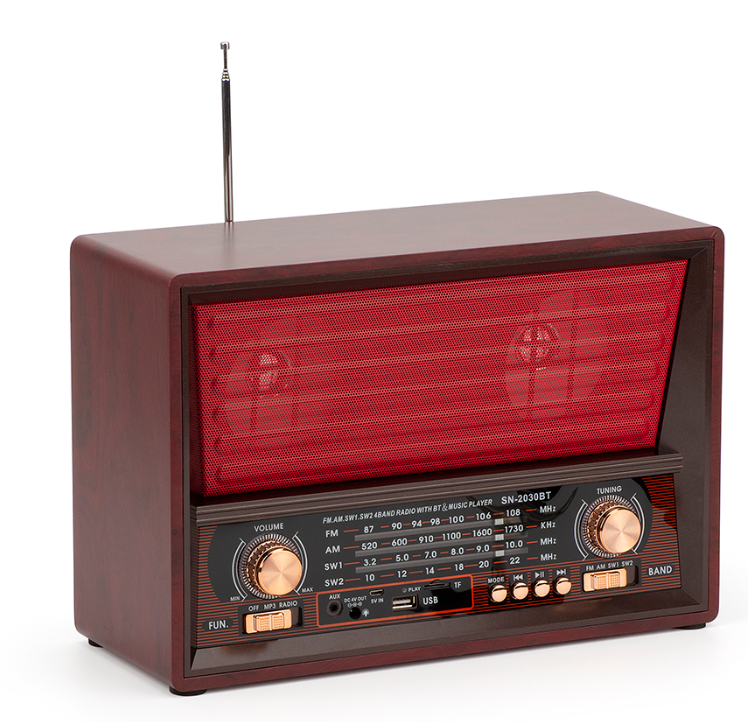 R-2066BT Античная музыкальная шкатулка из дерева, двойной цвет, в ассортименте 4 дюймовый динамик FM/AM/SW/USB Аккумуляторный динамик старинный Ретро многополосные радио