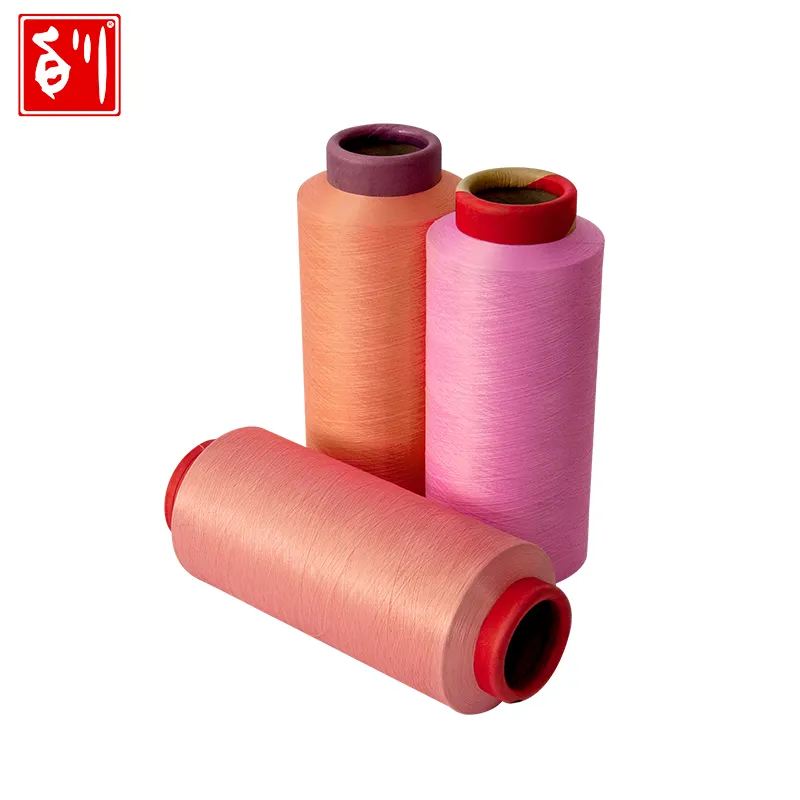 Baichuan 100% recycled rpet plastic bottle polyester yarn color yarn