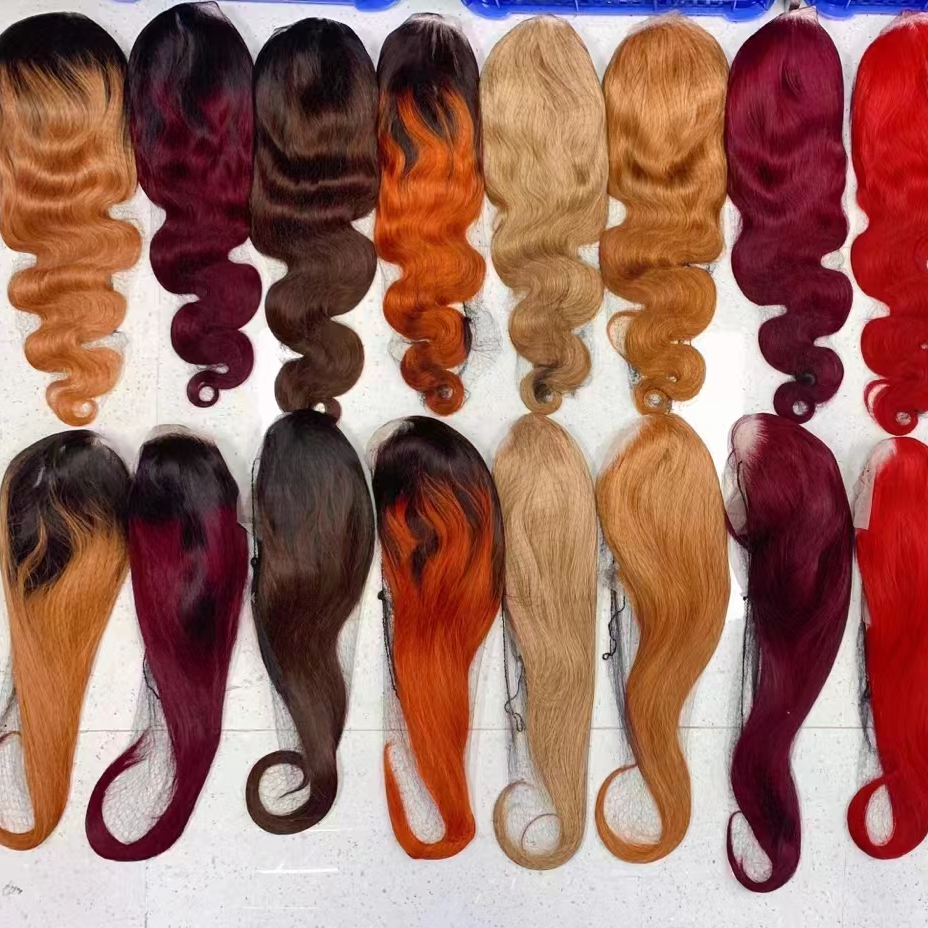 Letsfly Multiple Colors 13*4 Lace Frontal Wigs 22inch, Straight, Body, Water Wave Bresilienne Hairwig with Closure Fast Shipping