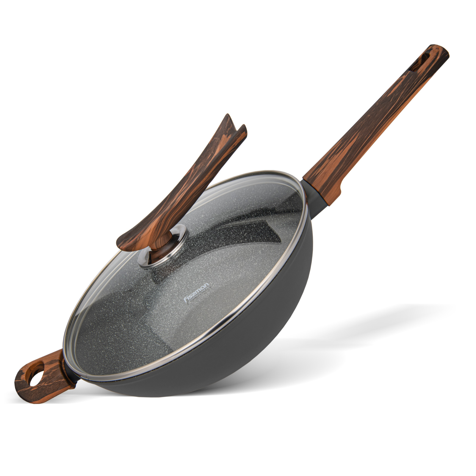 FISSMAN Wok pan CAPELLA 28x8,5 см со стеклянной крышкой