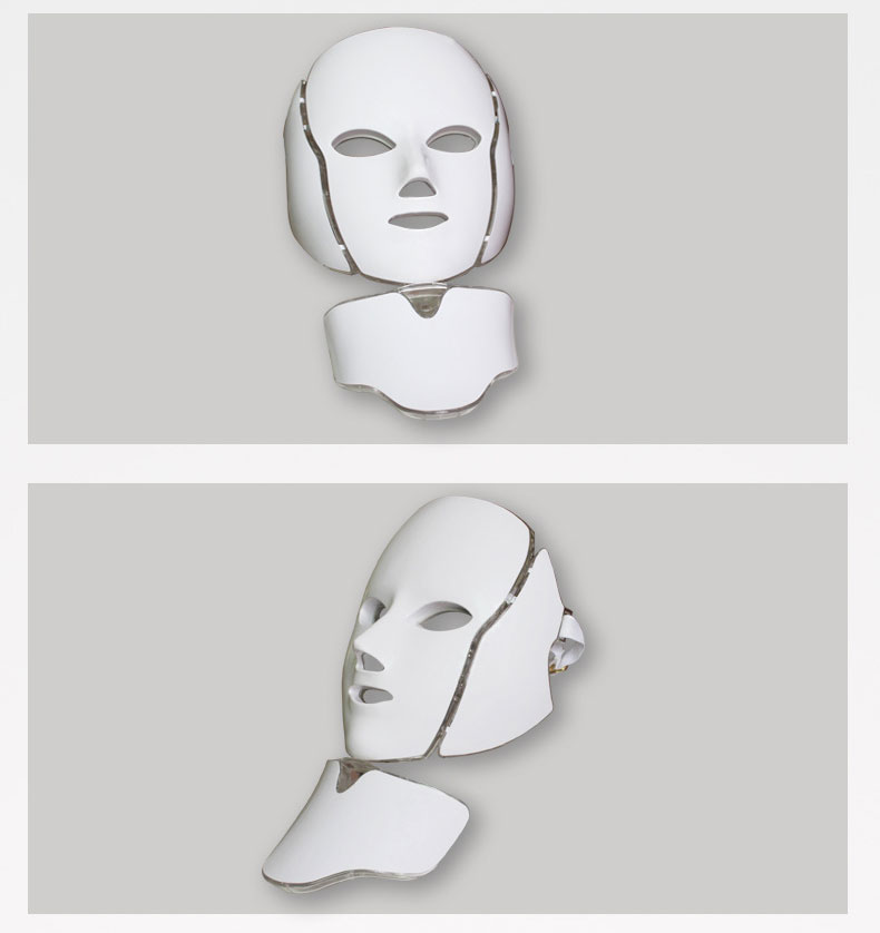 7 Color Led Rejuvenation Photon Light Wrinkle Acne Removal with Light Therapy Function Led Face and Neck Mask Set