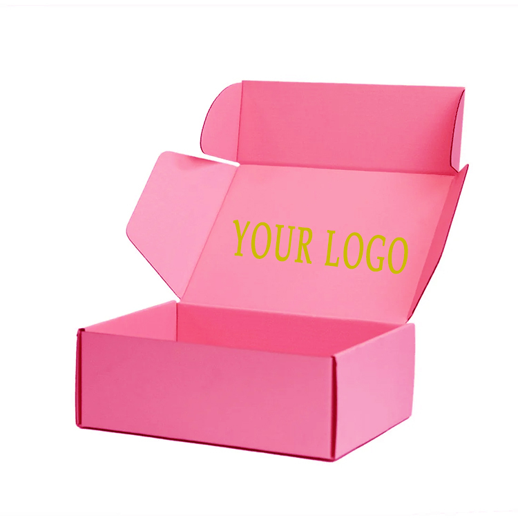 Manufacturers Hot Sale pink FSC cardboard jewelry gift pink shipping mailer packaging box for packaging