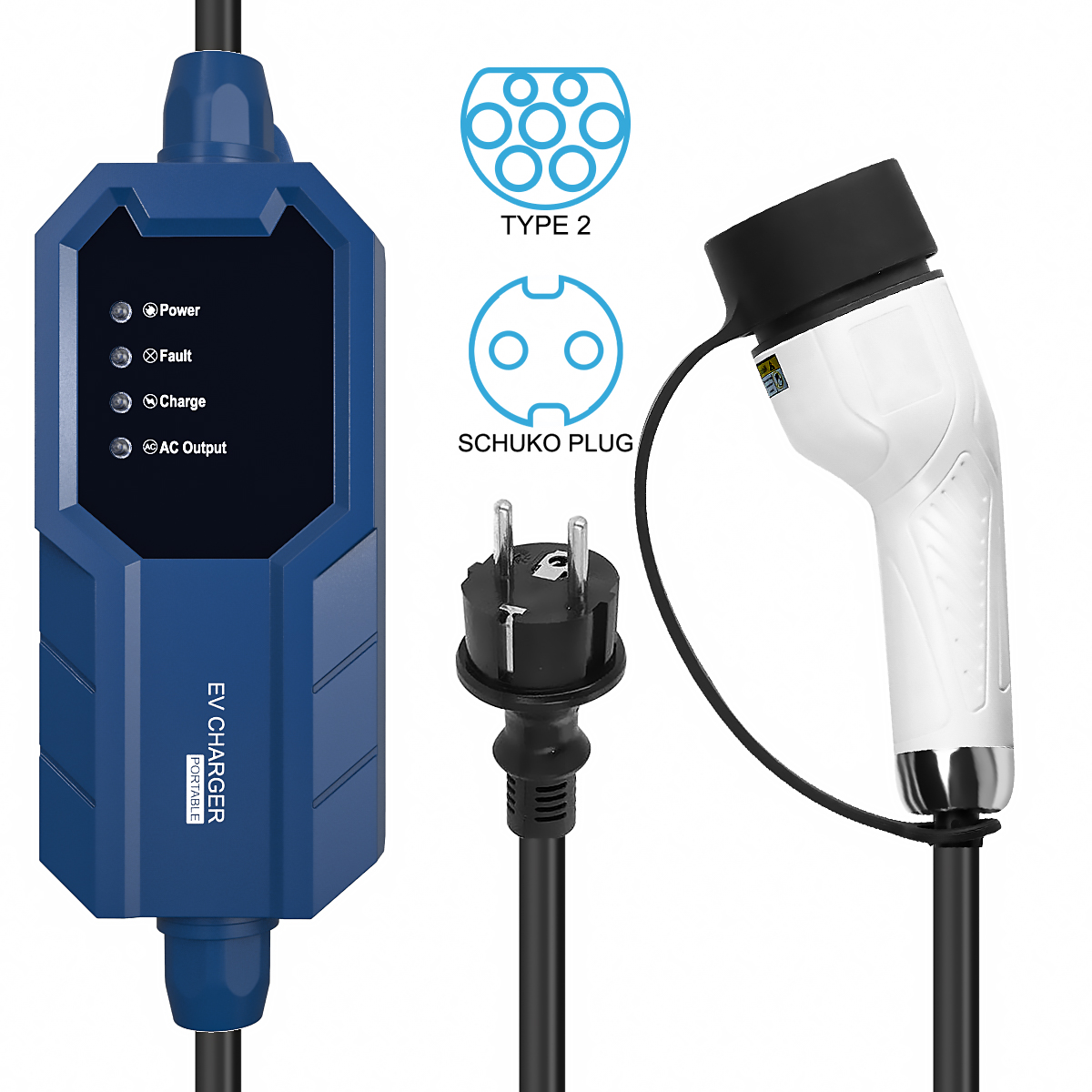 EV зарядное устройство с вилкой Стандарта Великобритании IEC 62196-2 EVSE для зарядки электромобиля 7,5 м