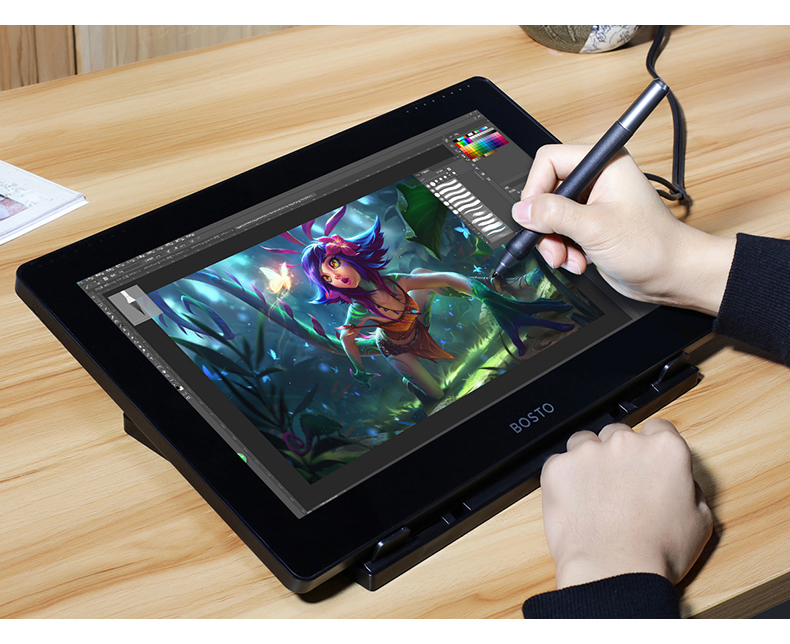 Custom logo Drawing Tablet 15.6 Inch Graphics Drawing Monitor Pen Display with high resolution BOSTO tablet 16HD