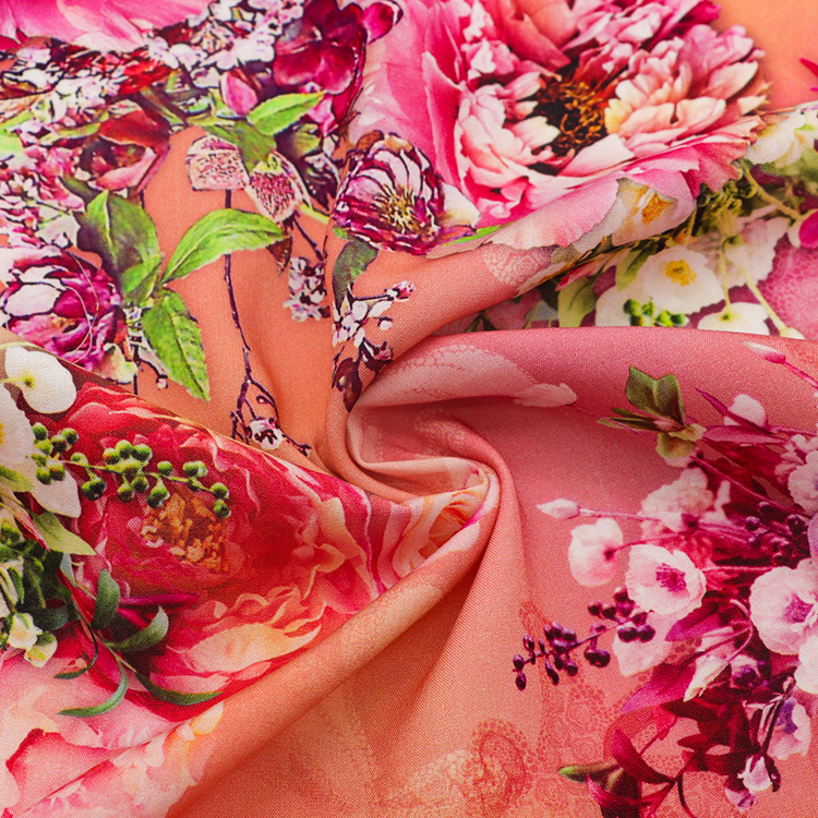 Wholesale high quality 100% polyester knitted Printed fabrics for women dress