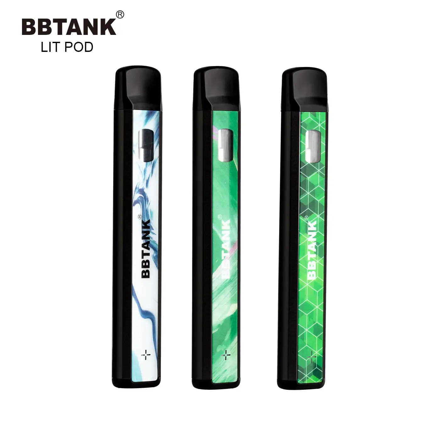 BBTANK 1ml 2ml Ceramic Pod Vape 350 mah Rechargeable Battery BB TANK Lit Pod Vaporizer