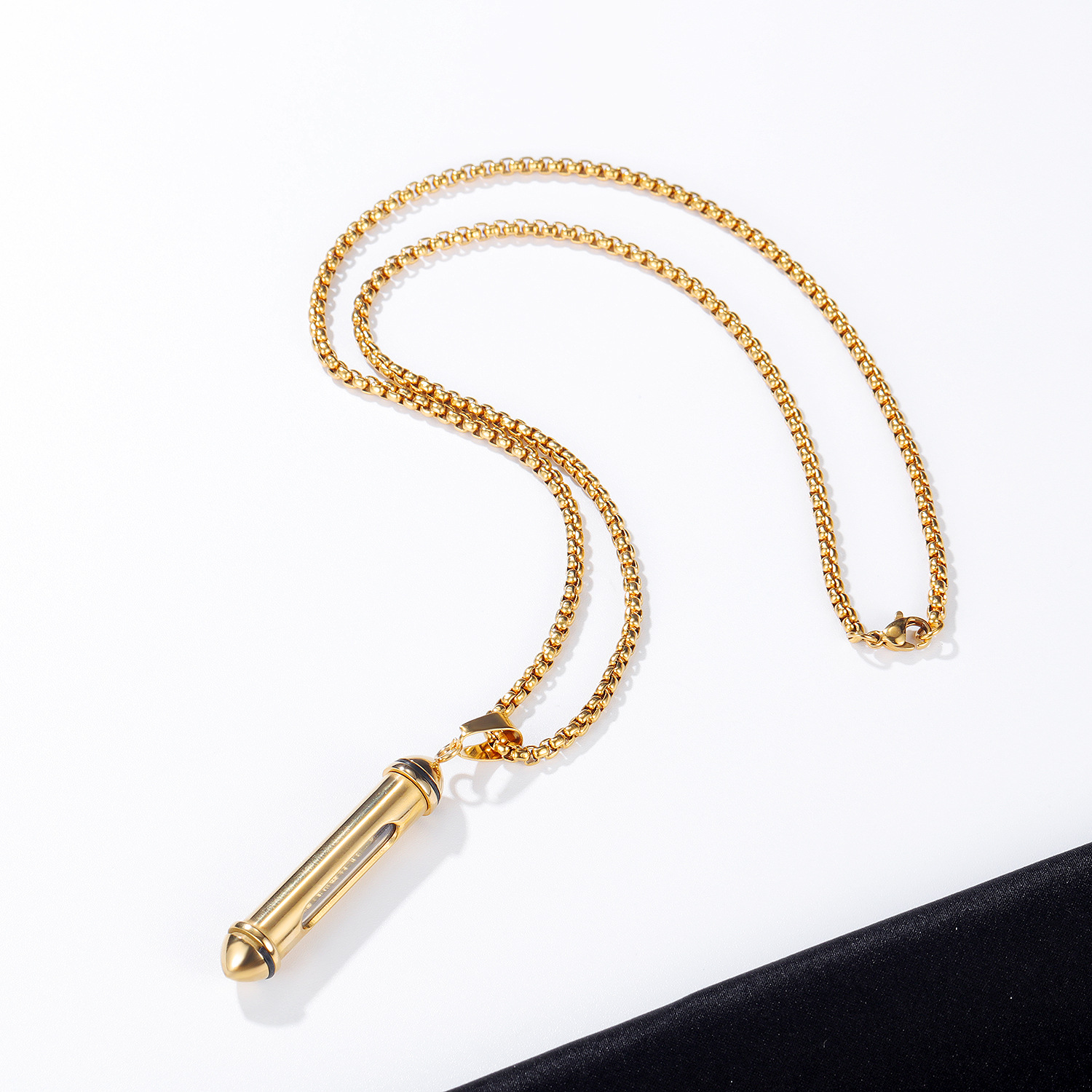 Visual Glass Titanium Steel Perfume Bottle Pendant Animal Urn Memorial Pet Ashes Urn Necklace