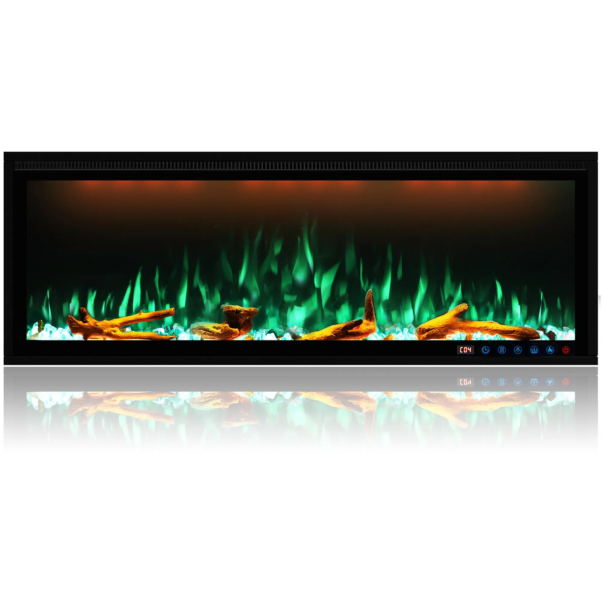 Luxstar 100 Inches Smart Electric Fireplace Recessed with Wifi & Voice Control by Alexa and Google Home