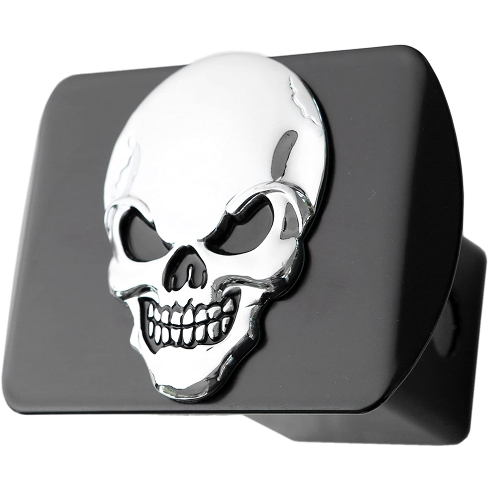Metal Skull Trailer Hitch Cover Fits 2" Receivers