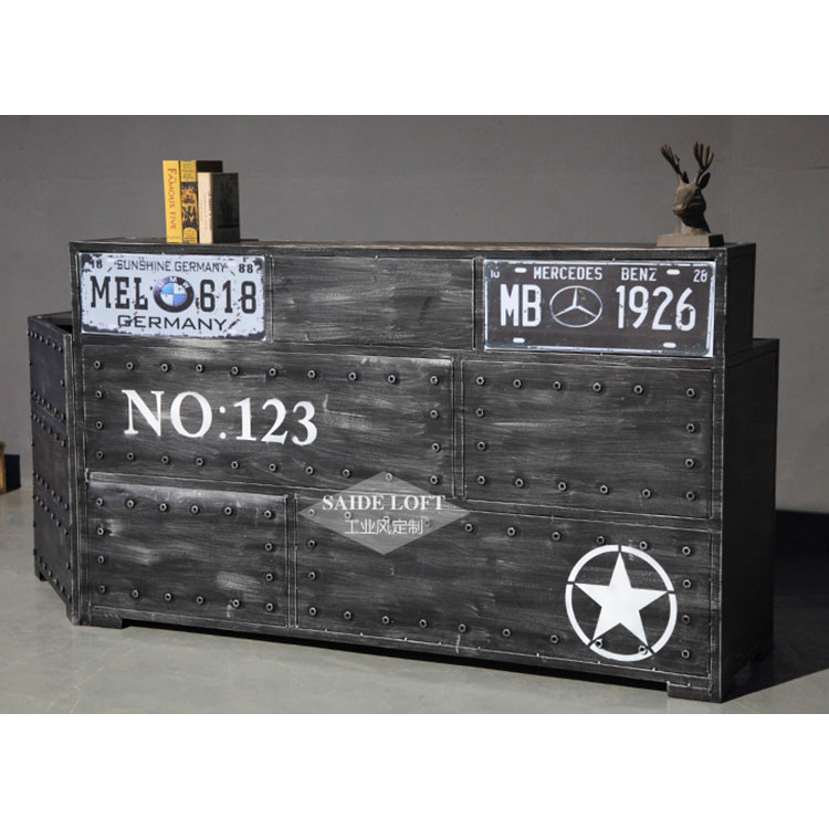 Container Cash Register With Corner Bar Bar Reception Desk Container Style Reception Desk L Shape