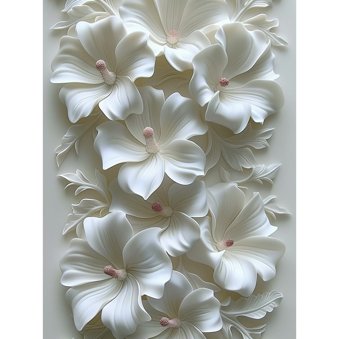 Relief Murals Lotus Indoor Wall Art Sandstone Marble Curving OEM Customization Relief