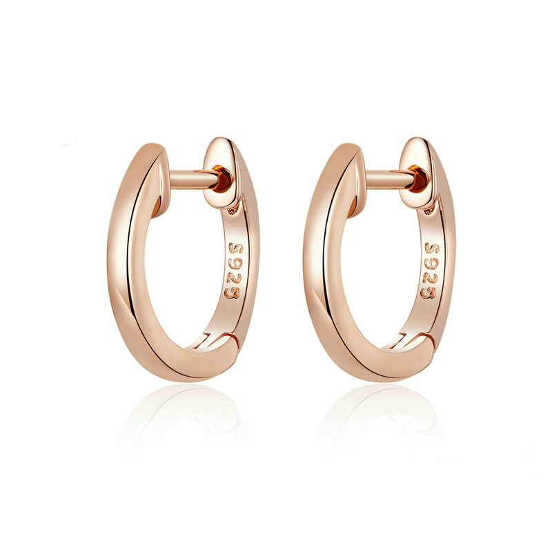 Fashion stylish earrings sterling silver 925 earrings rose gold plated huggie earrings jewelry in stock wholesale