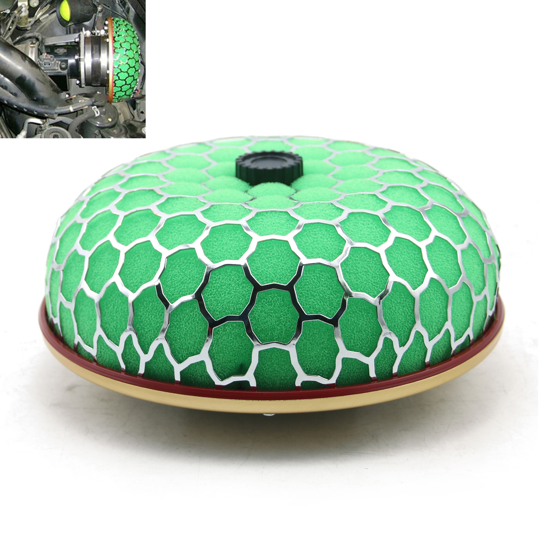 Universal Round Mushroom Design Green mushroom oval air filters for toyota