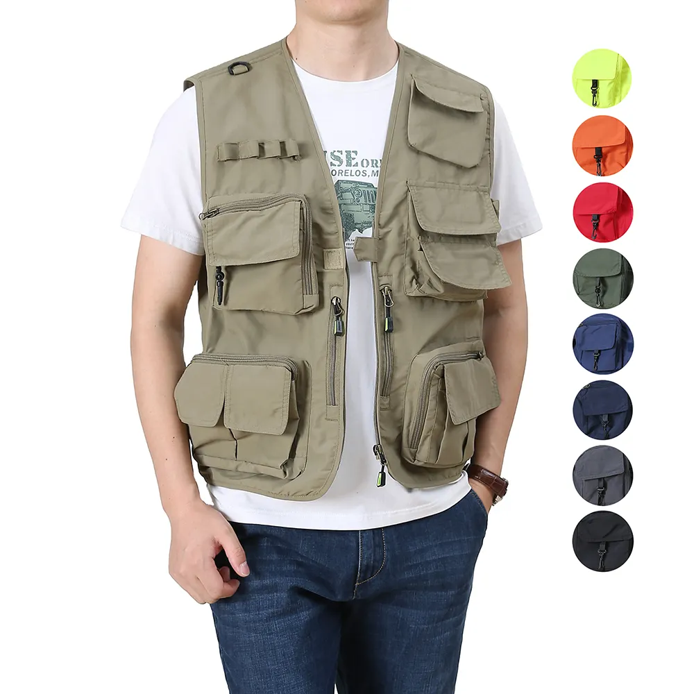 Outdoor Equipment Wholesale Breathable Vest Outerwear Multi Pocket Functional Men Cargo Vest Work Men's Vests