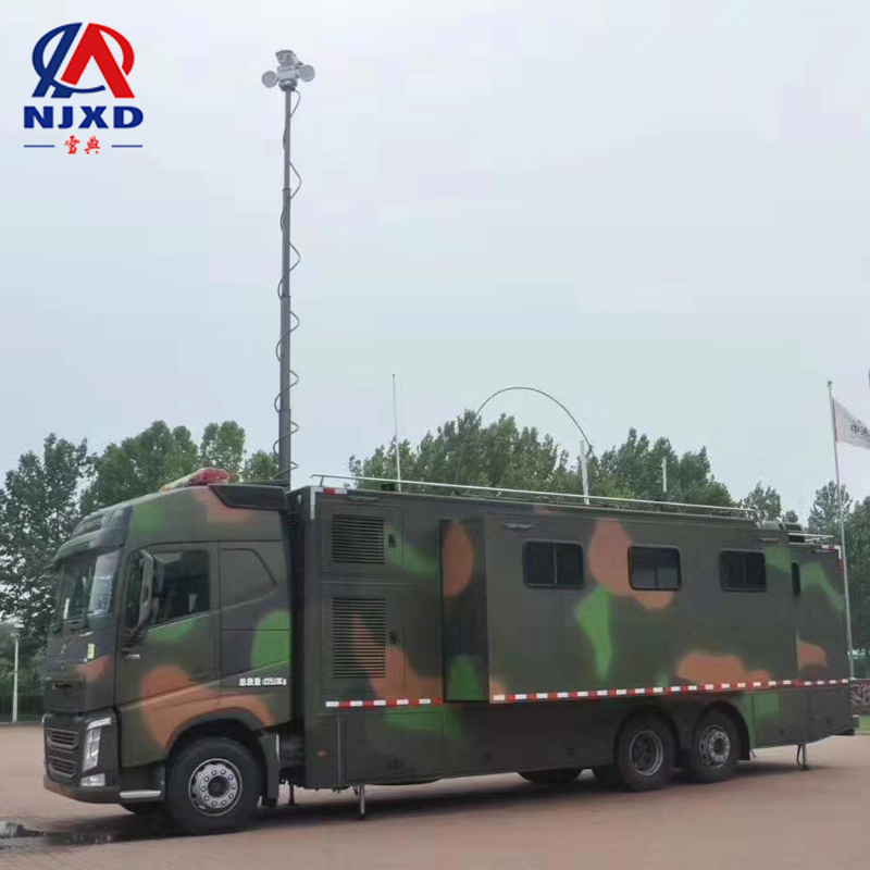 Радиоантенна для ветчины 2-20 м, электрическая лебедка, телекоммуникационная мачта, телекоммуникационная башня, грузовик, прицеп, телескопическая осветительная мачта для автомобиля