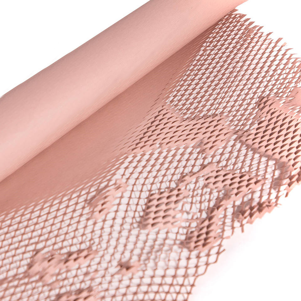 Pink colors wholesale Factories Customized Size Cushion Packaging Roll Paper Honeycomb Paper