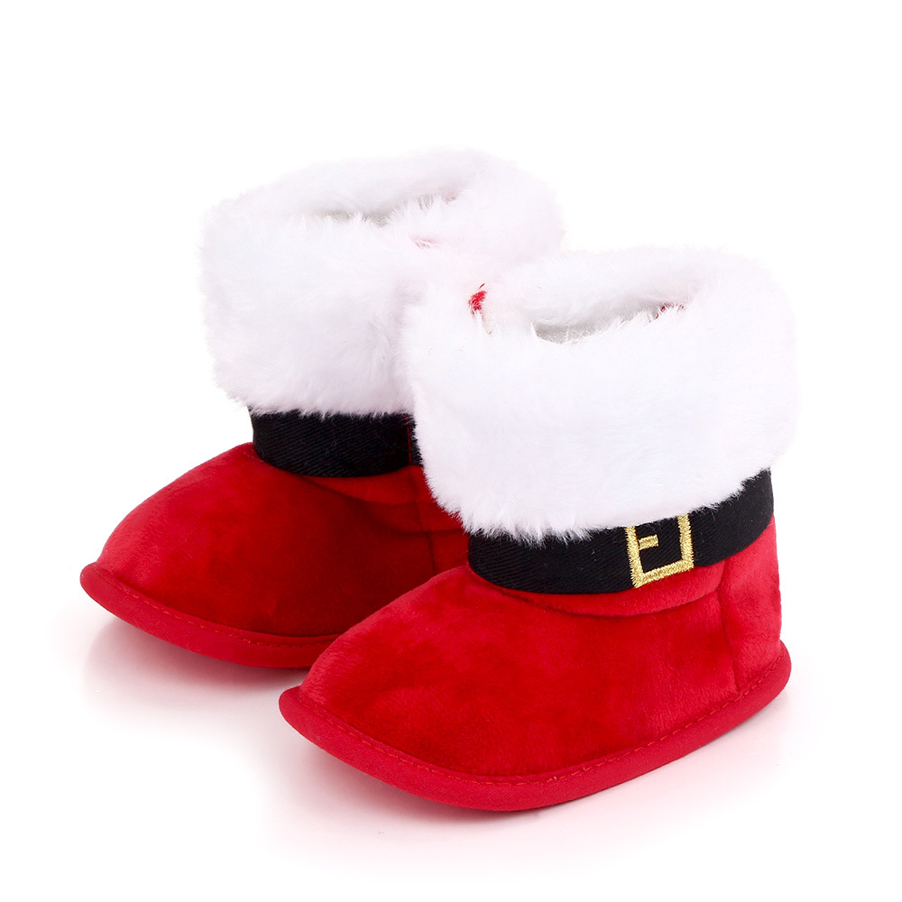 High-barrel warm convenient kids christmas boot shoes for Santa dress up use
