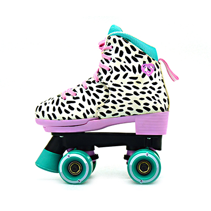 HS-Q008 Factory Flashing Roller Skates Double Row Roller Speed Skating Shoes Childrens' Roller Skate 9506702000 Pink Nylon Girls