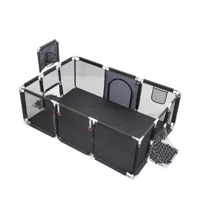 Children's Safety Playpen with Basketball Hoop and Soccer Kids Plastic Playground Fence
