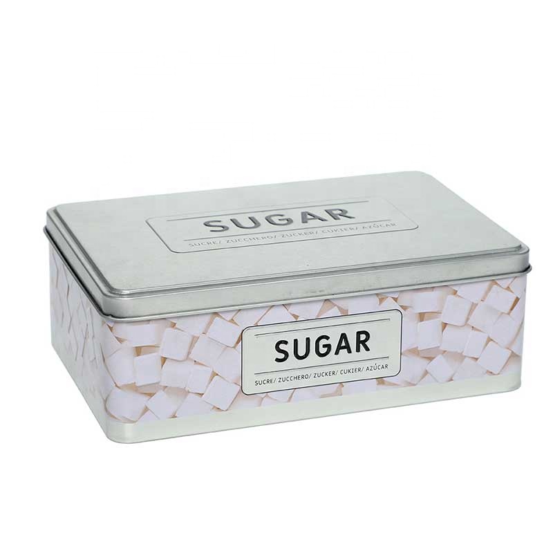 hot sale square tin box with 3D embossed sugar and chocolate tin box tin can