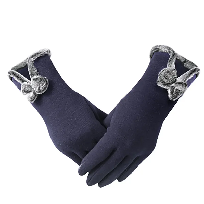 Женские зимние перчатки для сенсорных экранов, мягкие толстые теплые ветрозащитные варежки на флисовой подкладке для вождения