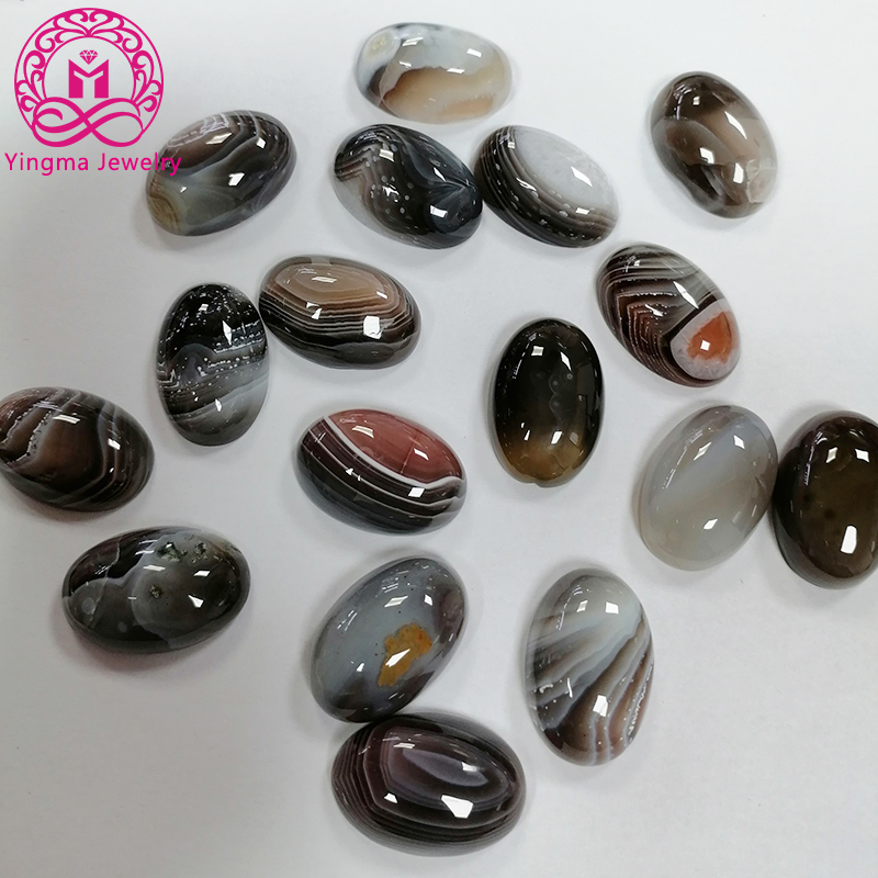 Wholesale Big Size Round Cabochon Stone Natural Green Moss Agate Rose Quartz Ocean Agate