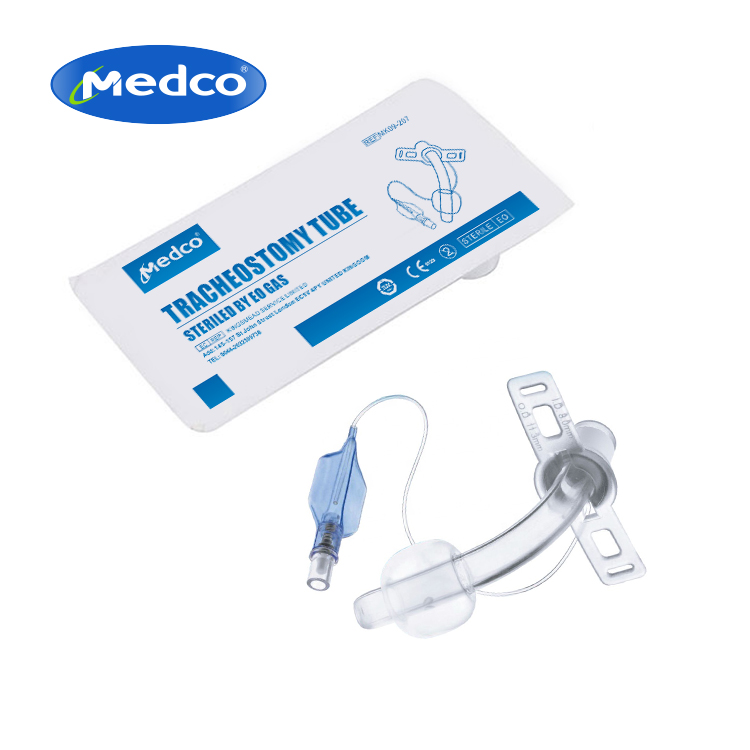 Medical disposable sterile PVC High Volume Low Pressure Cuff tracheotomy tube