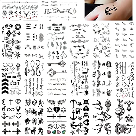 Fashion Body Art Tattoo Sticker Paper Black Waterproof Temporary Tattoo Sticker Hand Neck Wrist Art