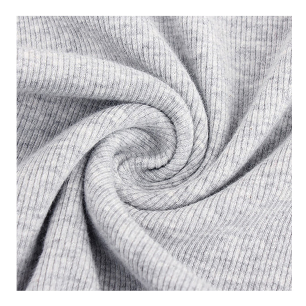 wholesale High Quality Cotton spandex Solid dyed stretch rib knit fabric for shirt and underwear