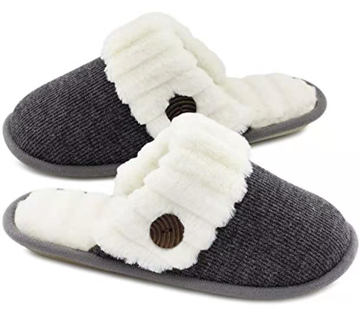 Для женщин Милые Удобные пушистые плюшевые Indoor Memory Foam Slip On дом мягкие тапочки с толстые трикотажные