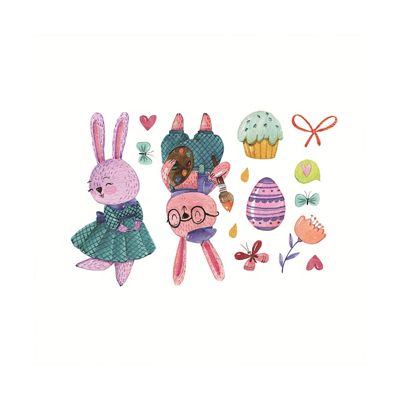 Cute Cartoon Rabbit Creative Living Room Bedroom Children Room Wall Sticker