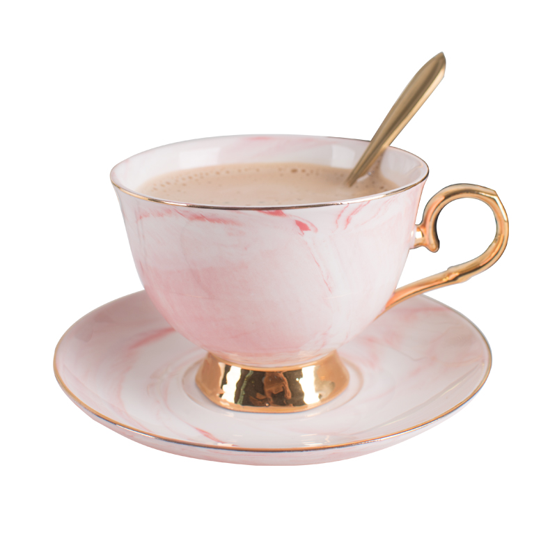 England afternoon tea gold drawing coffee cup 180ml ceramic cup Marble cup and saucer