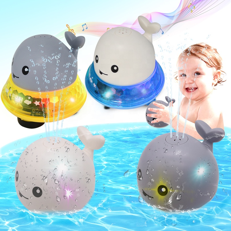 TY8059, креативная игрушка для ванны с распылителем воды, в форме Кита, со светодиодной подсветкой, шар для распыления воды, детская игрушка для ванны, игрушки для воды с автоматической индукцией